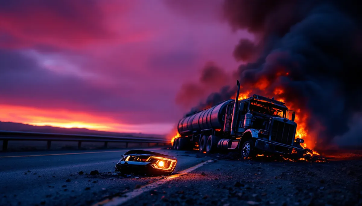 Collision frontale et incendie de camion-citerne sur l’autoroute 55